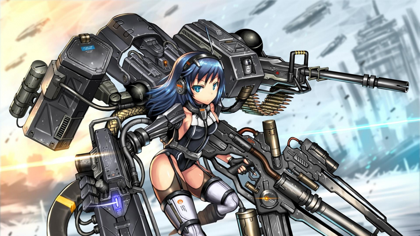 Обои аниме, меха, робот, меха аниме, машина в разрешении 1366x768