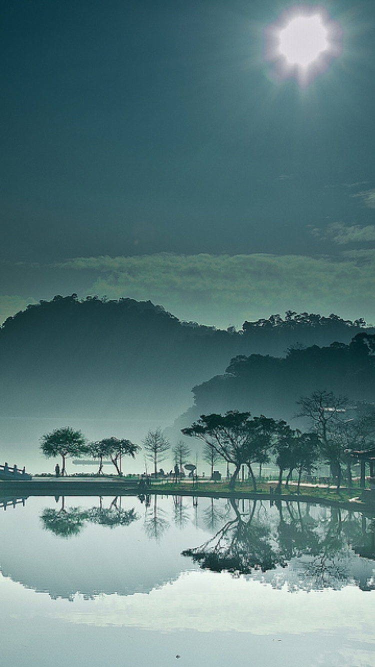 Обои Лунный мост Тайбэй, Парка Даху, Мост Луна, мост, отражение в разрешении 750x1334