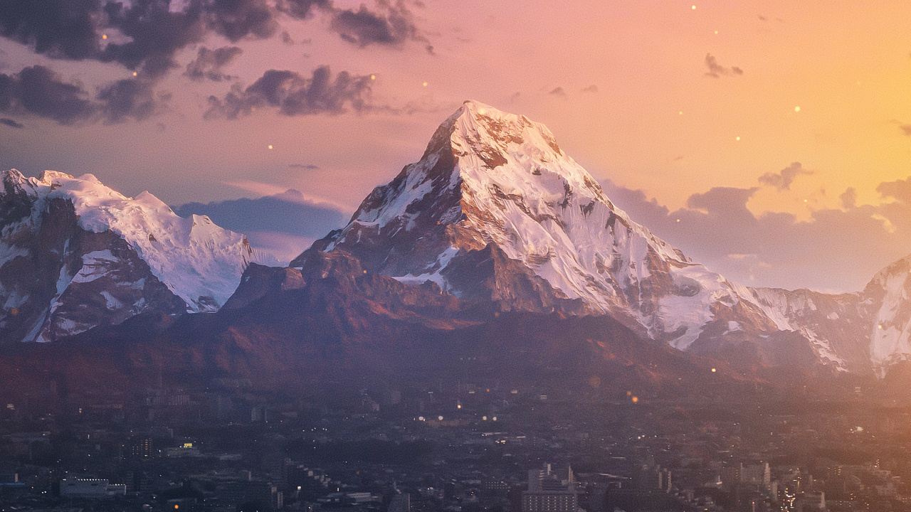 Обои добро, смартфон, облако, атмосфера, гора в разрешении 1280x720