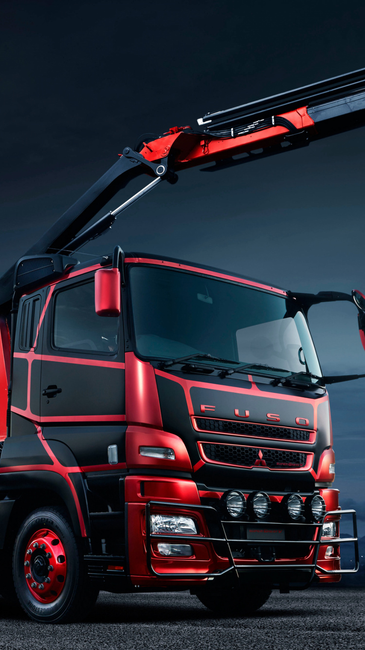 Обои Мицубиси фусо, Мицубиси Моторс, грузовик, транспорт, небо в разрешении 750x1334