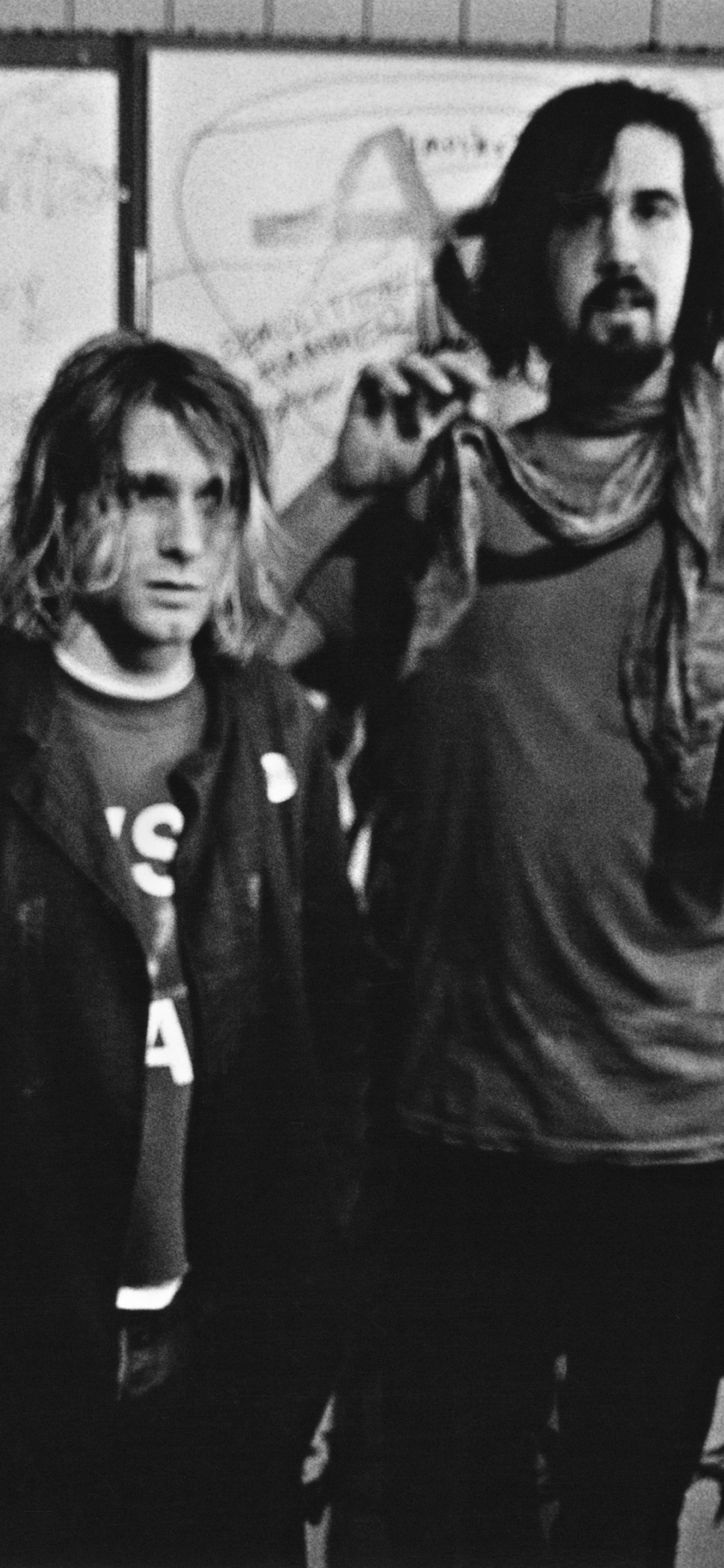 Обои Дэйв Грол, нирвана, Foo Fighters, монохромный, музыкант в разрешении 1242x2688