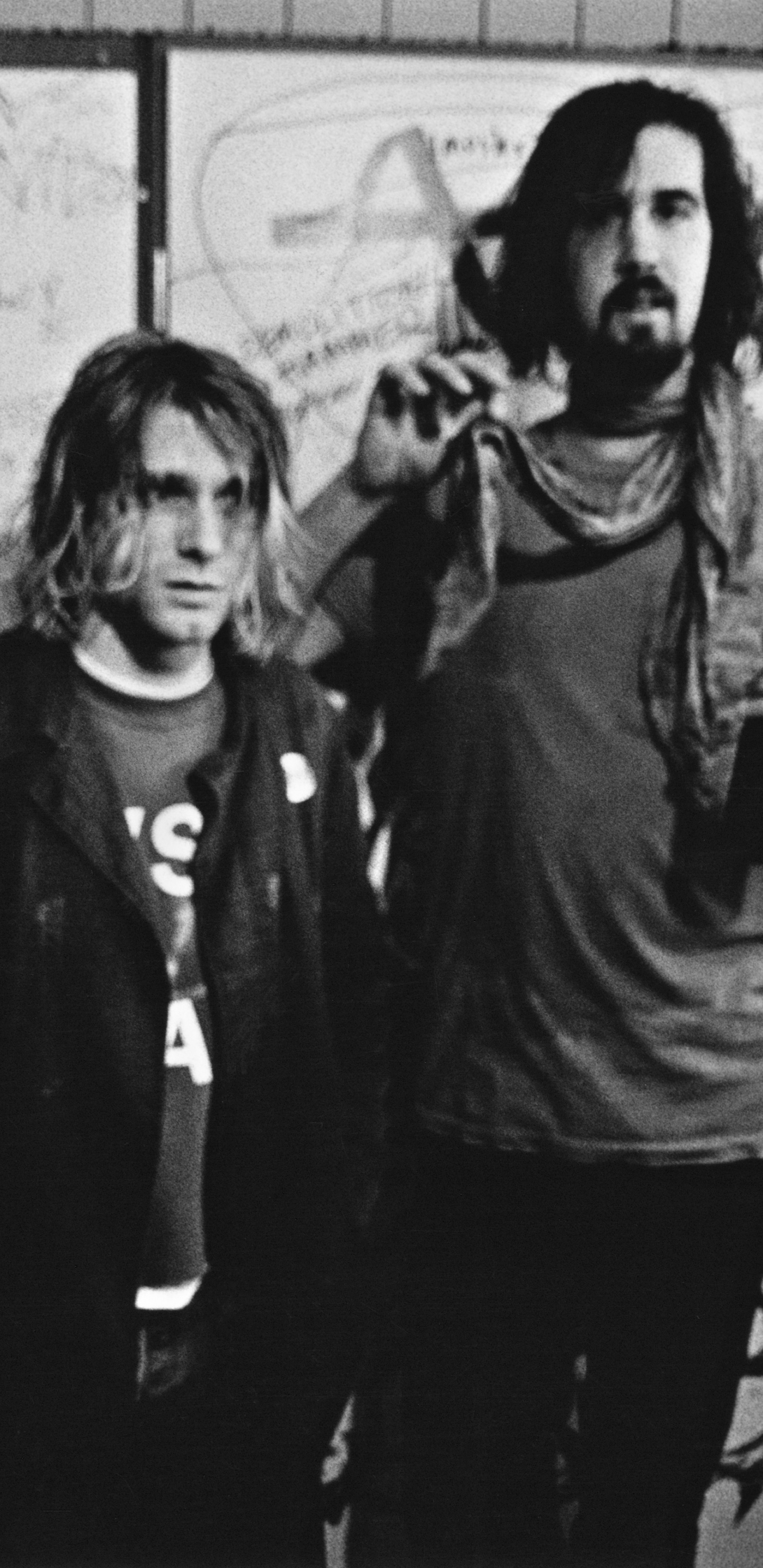 Обои Дэйв Грол, нирвана, Foo Fighters, монохромный, музыкант в разрешении 1440x2960