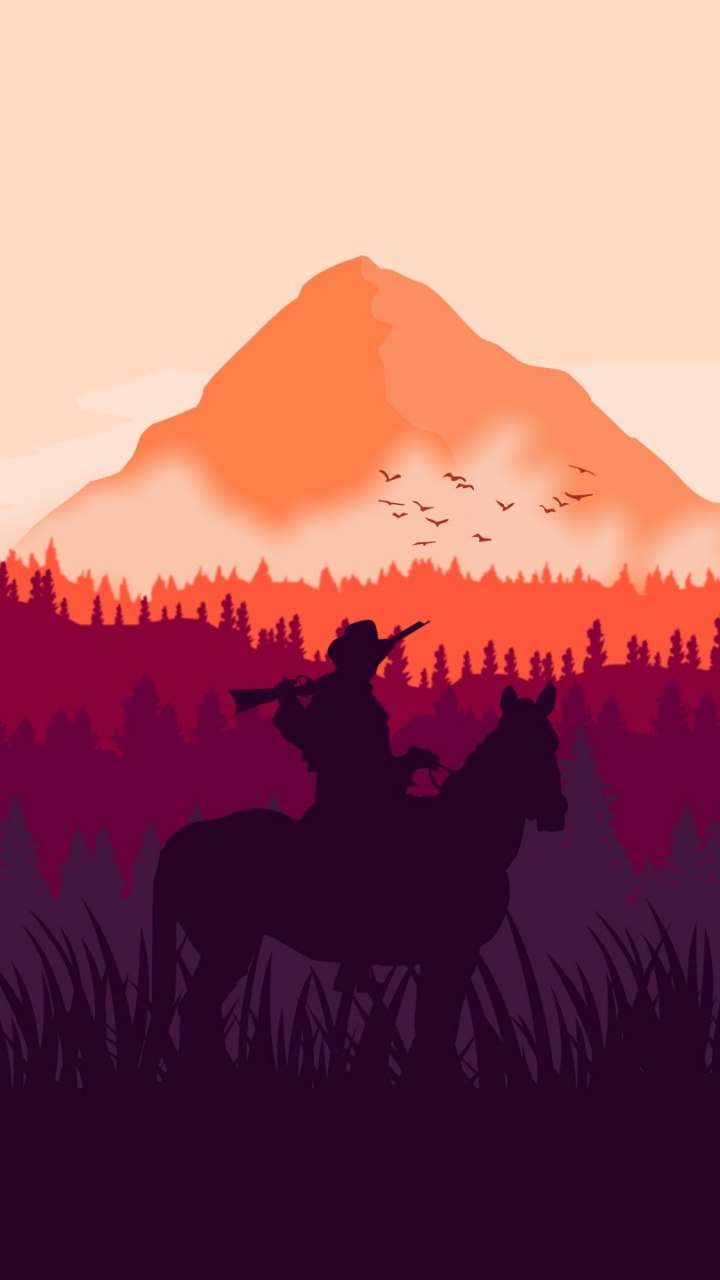 Обои red dead redemption 2, red dead redemption, Рокстар игры, красный цвет, экорегион в разрешении 720x1280