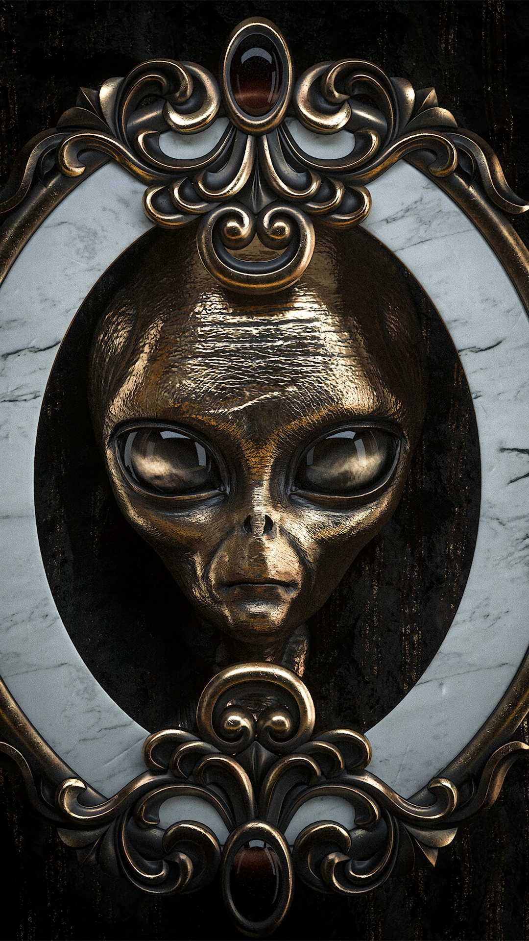 Обои голова, дверной молоток, латунь, металл, бронза в разрешении 1080x1920