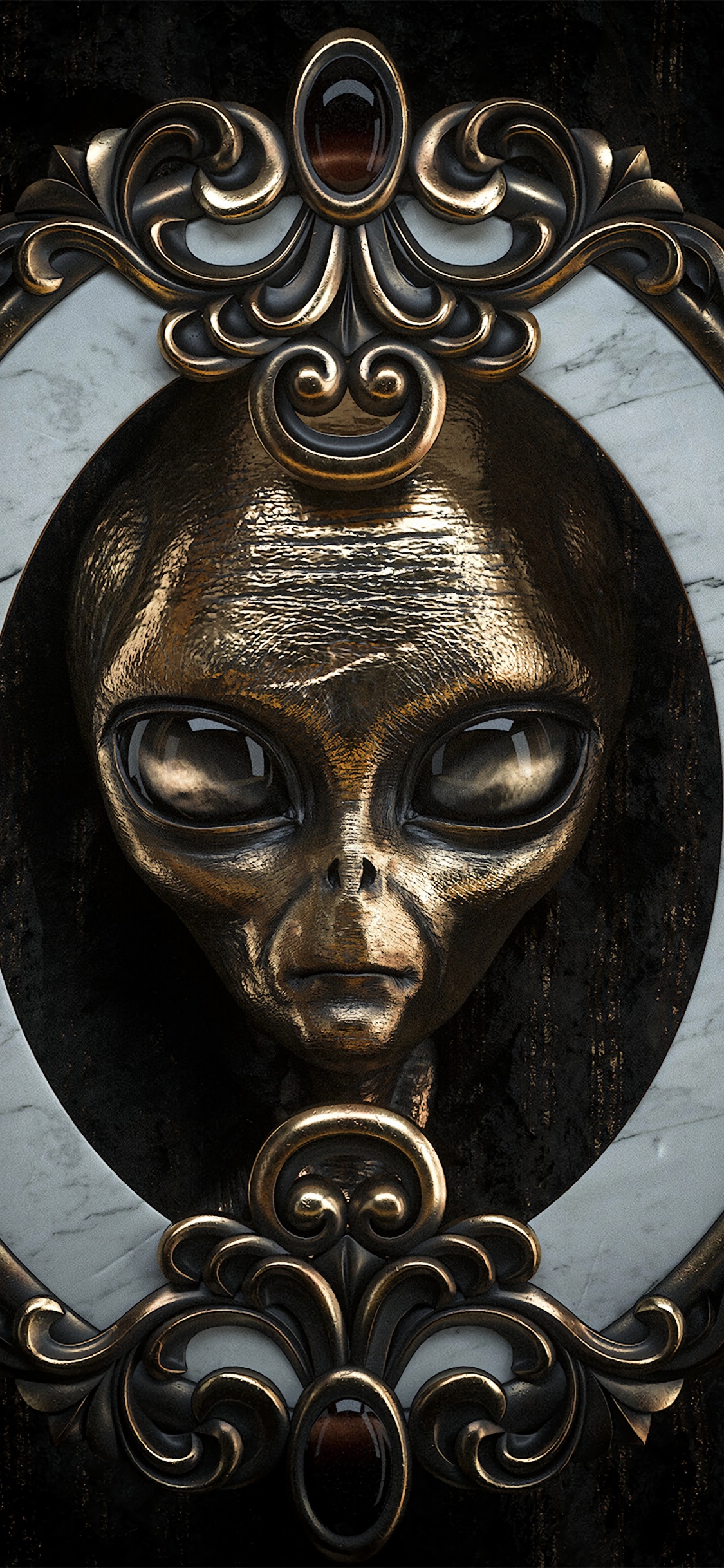 Обои голова, дверной молоток, латунь, металл, бронза в разрешении 1125x2436