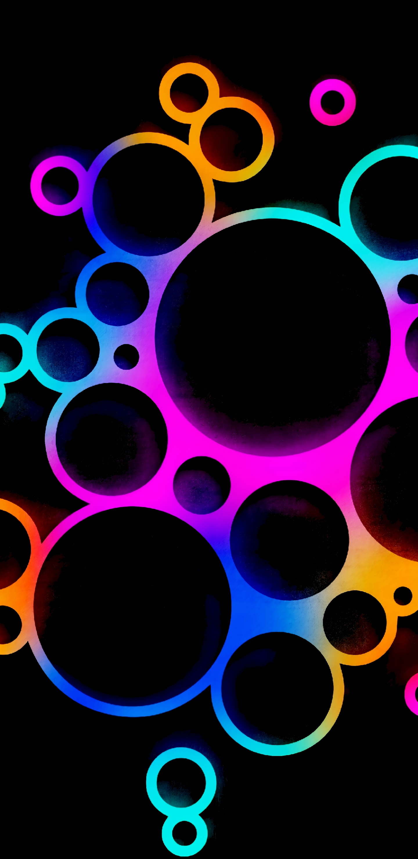 Обои круг, красочность, свет, пурпур, арт в разрешении 1440x2960