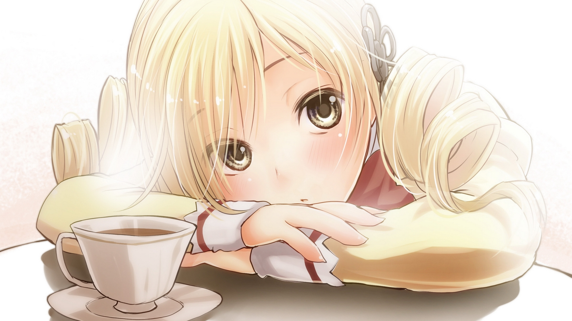 Обои блондин, мангака, голова, девушка, подушка в разрешении 1920x1080