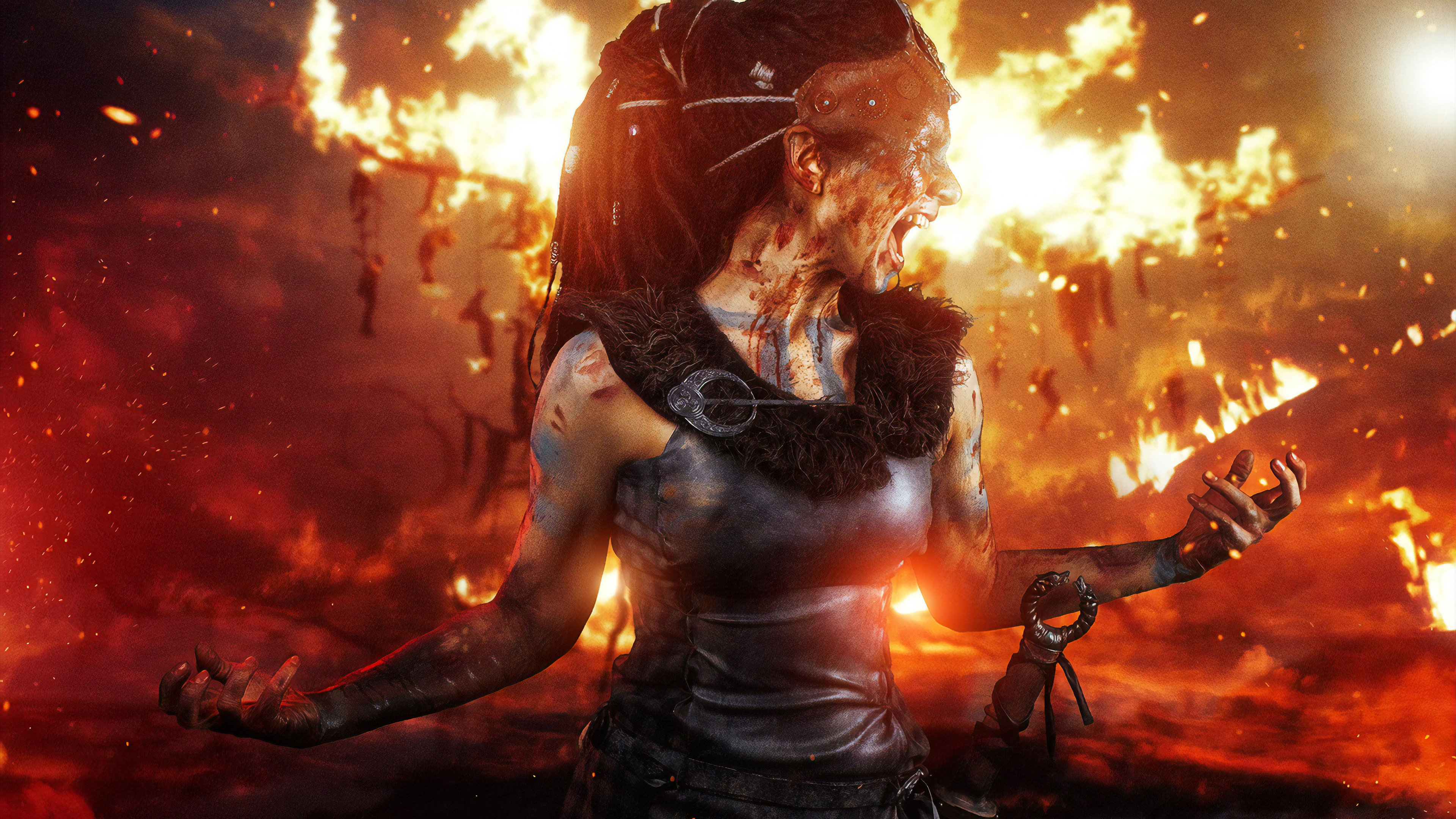 Обои fortnite, демон, тепло, огонь, вымышленный персонаж в разрешении 3840x2160