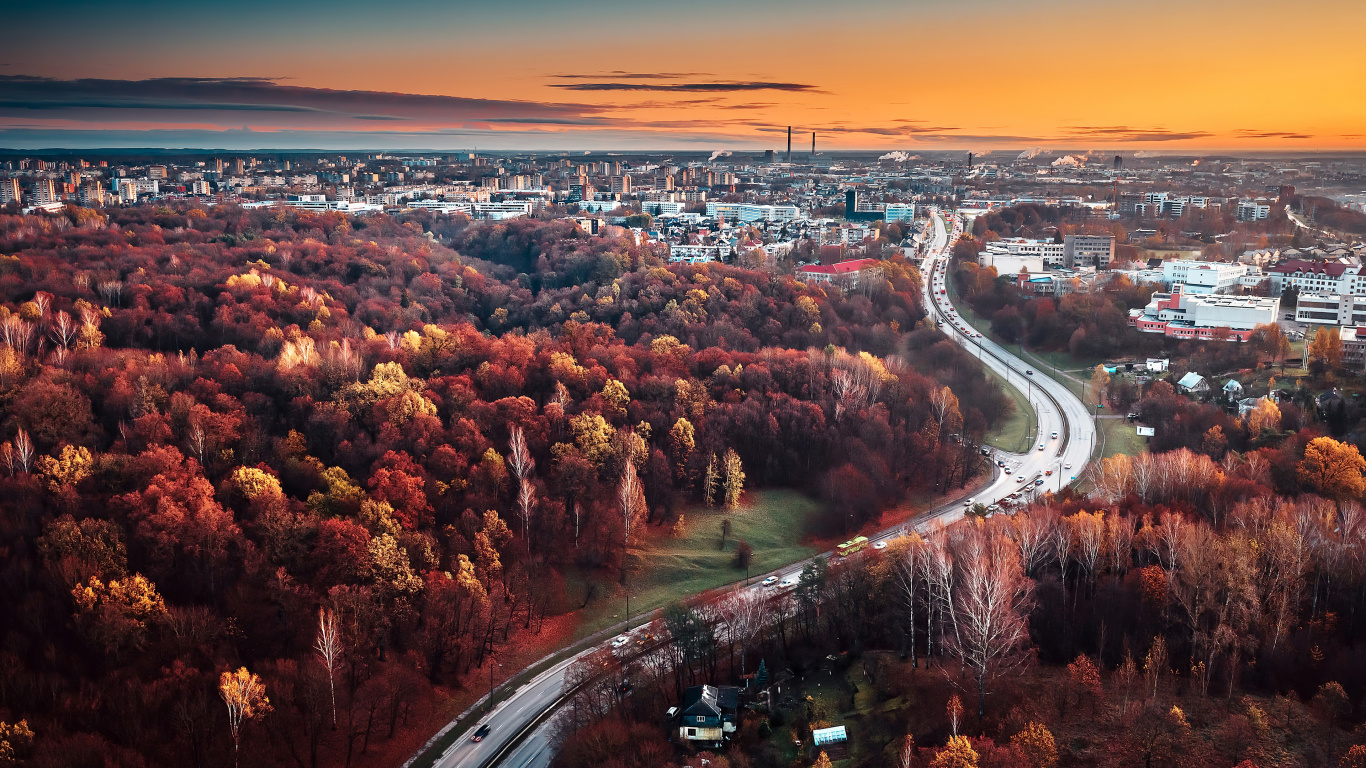 Обои природа, городской район, городской пейзаж, город, дорога в разрешении 1366x768