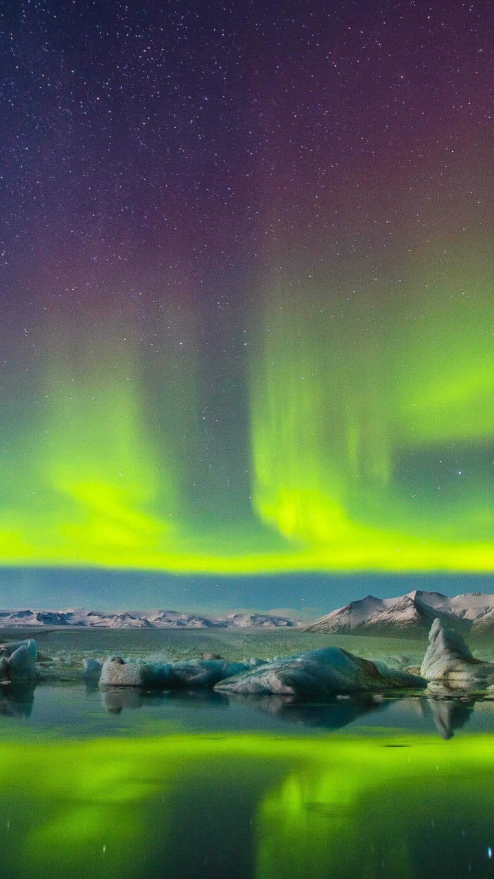 Обои Аврора, природа, природный ландшафт, зеленый, атмосфера в разрешении 720x1280