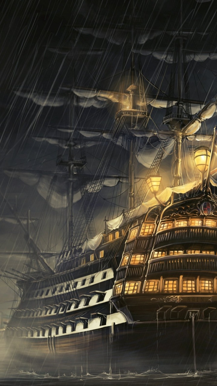 Обои корабль, грузовые перевозки, парусник, модель корабля, вода в разрешении 720x1280