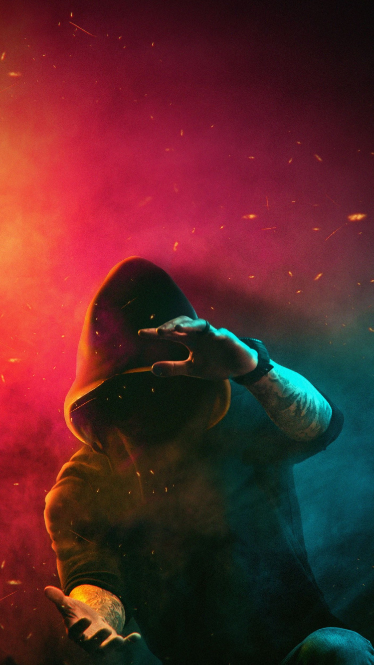 Обои инь и Ян, испытание на отжимания, микрофон, шляпа, шапка в разрешении 750x1334