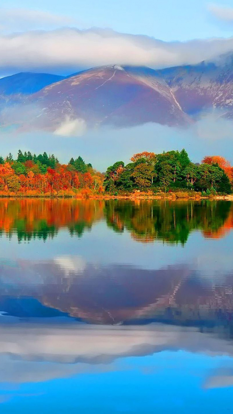 Обои озеро, природа, отражение, гидроресурсы, спокойный в разрешении 750x1334