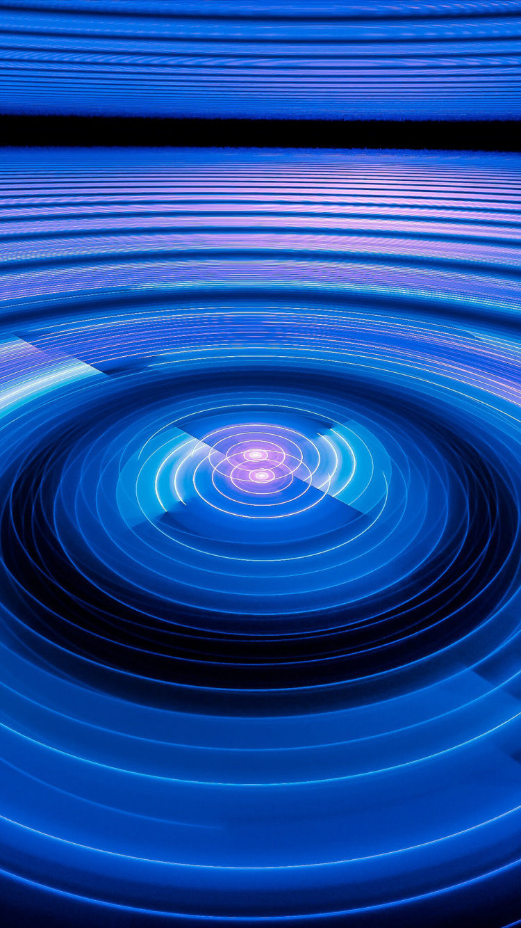 Обои пиксель, фрактальное искусство, синий, электрик, вихрь в разрешении 750x1334