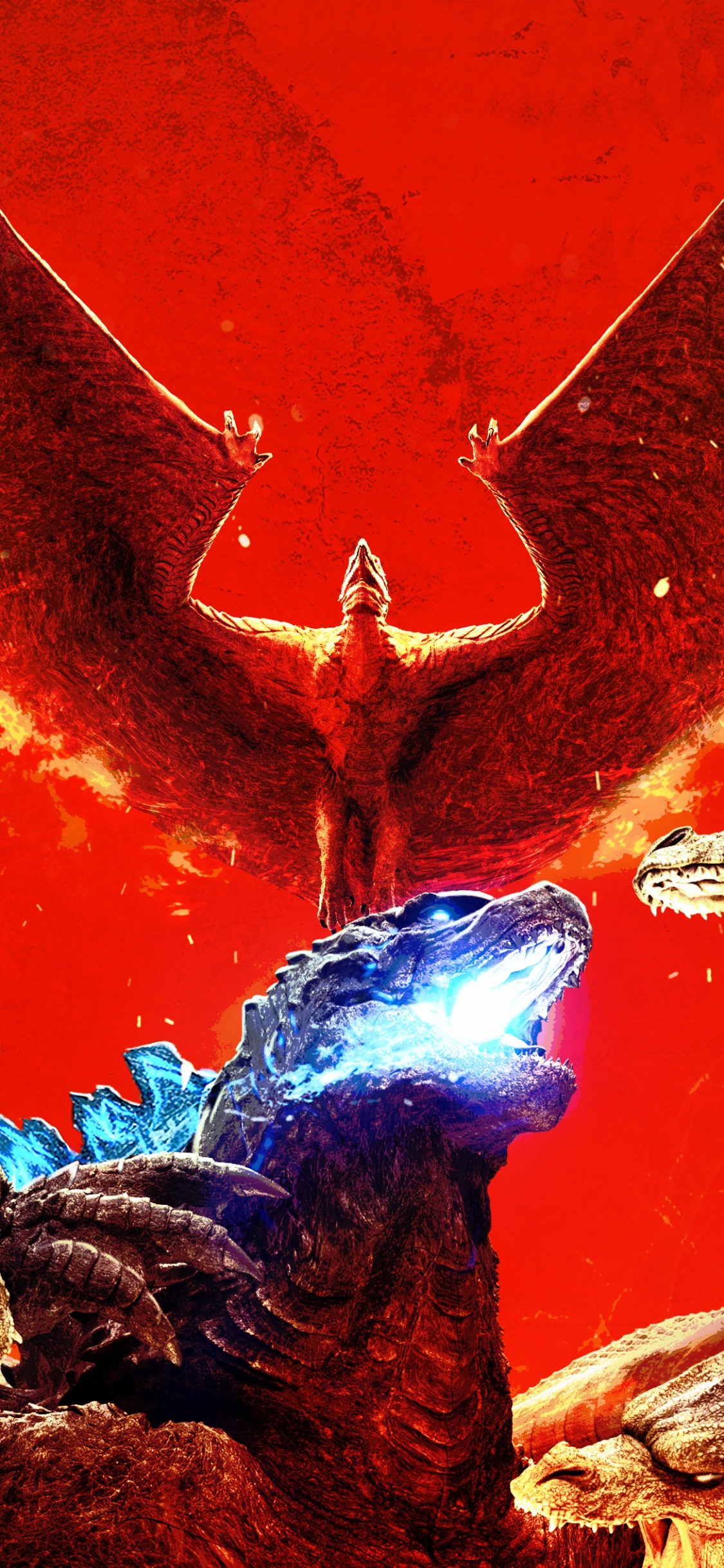 Обои мифология, Мотра, Годзилла, арт, Научная фантастика в разрешении 1125x2436