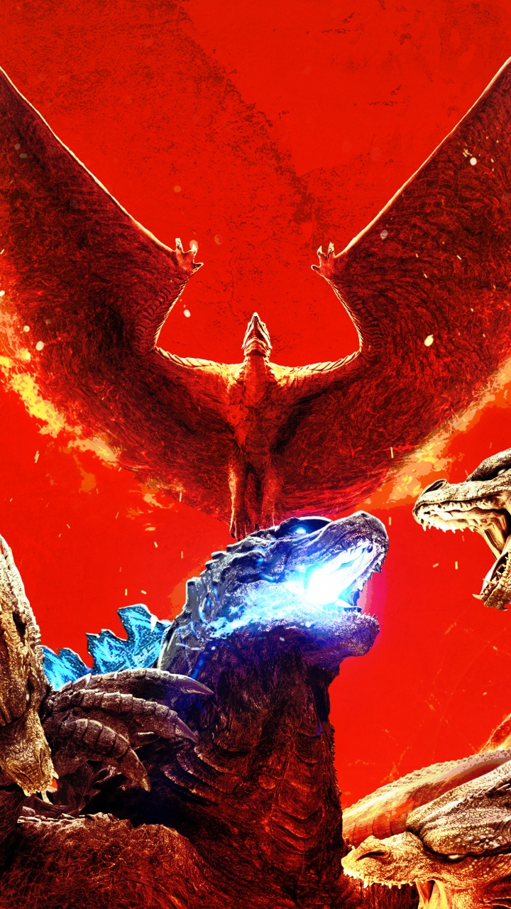 Обои мифология, Мотра, Годзилла, арт, Научная фантастика в разрешении 720x1280