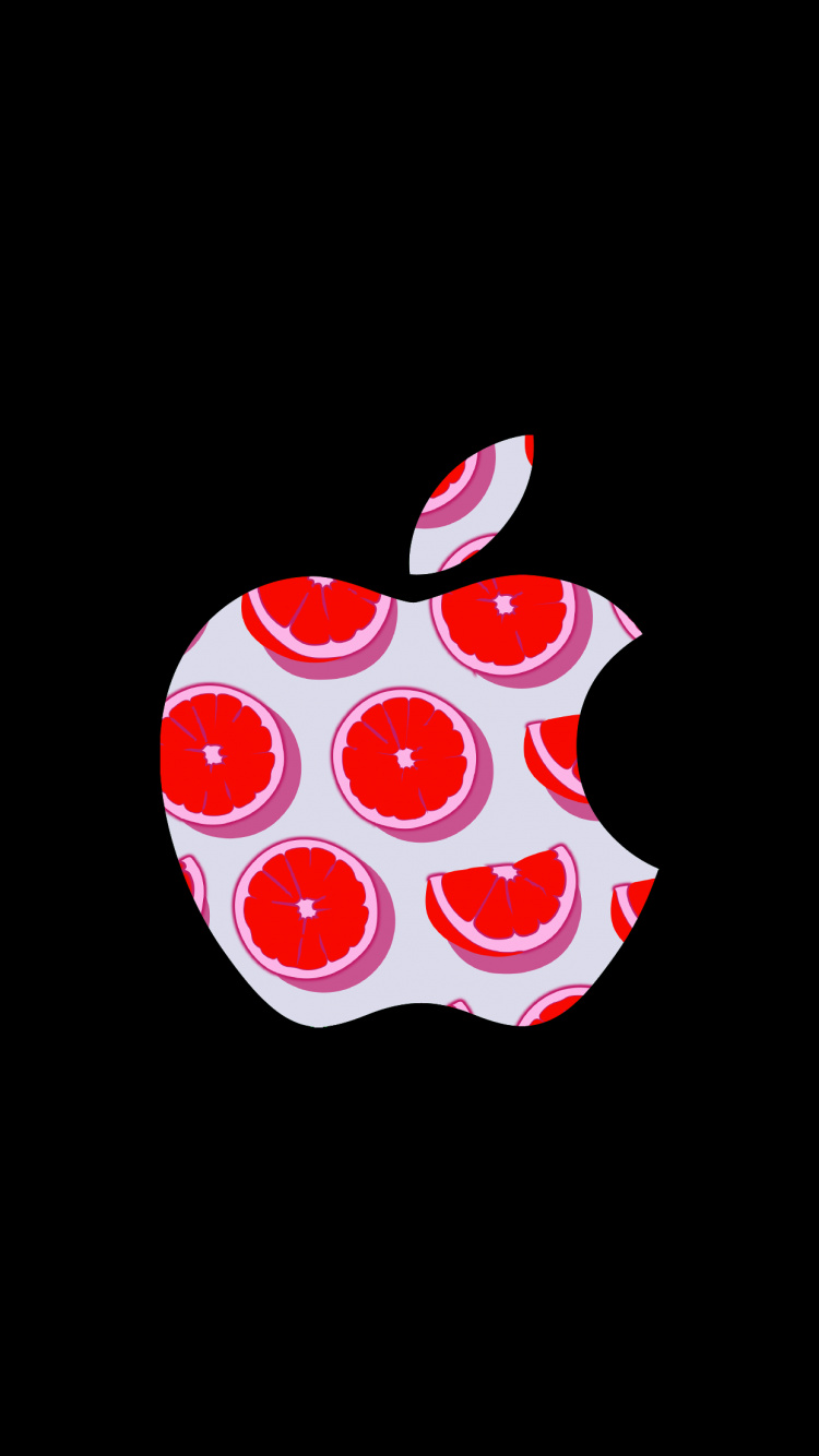 Обои Апельсин, apple, амолед, iPhone, яблоко в разрешении 750x1334