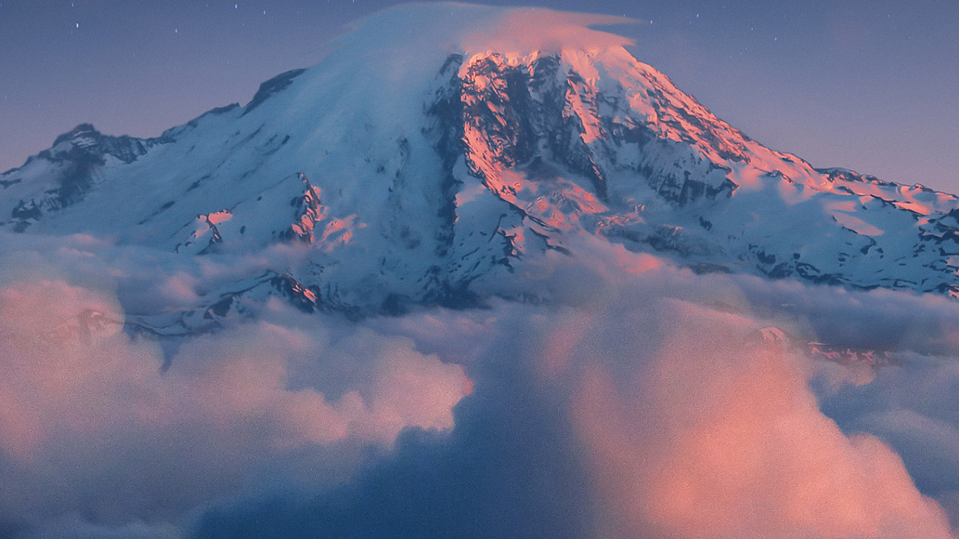 Обои гора, природа, горный хребет, атмосфера, облако в разрешении 1366x768