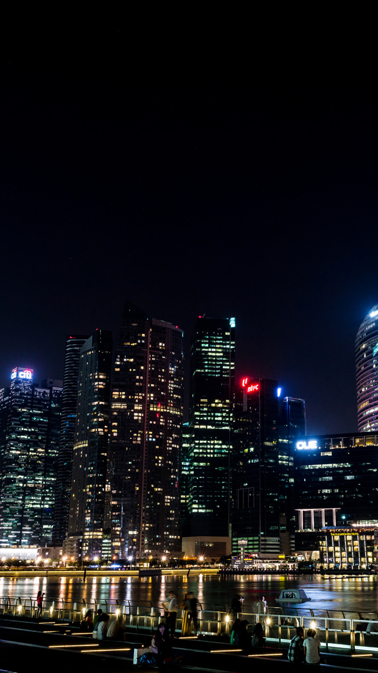 Обои Сингапур, небоскреб, горизонт, городской пейзаж, метрополия в разрешении 750x1334