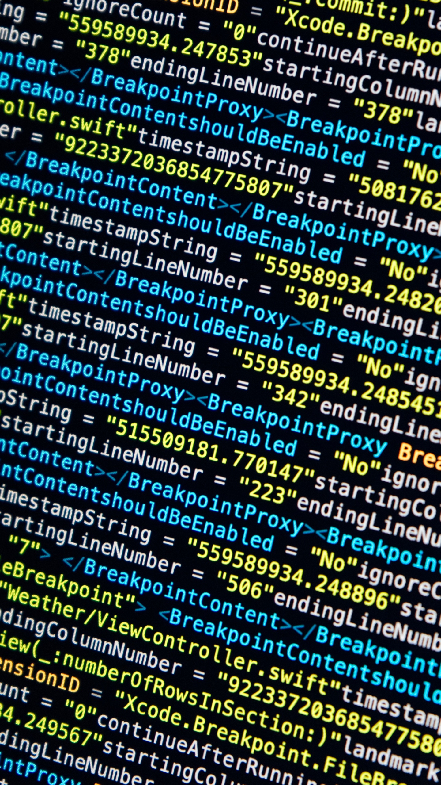 Обои исходный код, текст, узор, планшет в разрешении 1440x2560