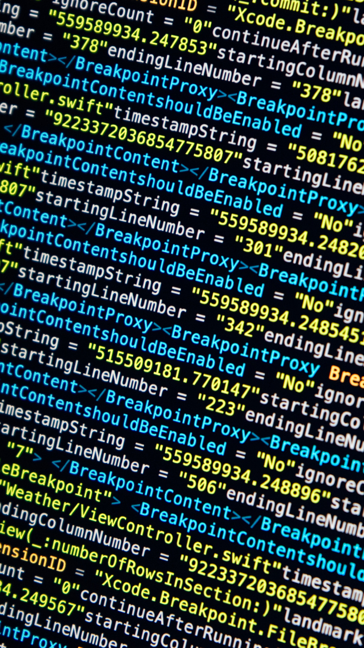 Обои исходный код, текст, узор, планшет в разрешении 750x1334