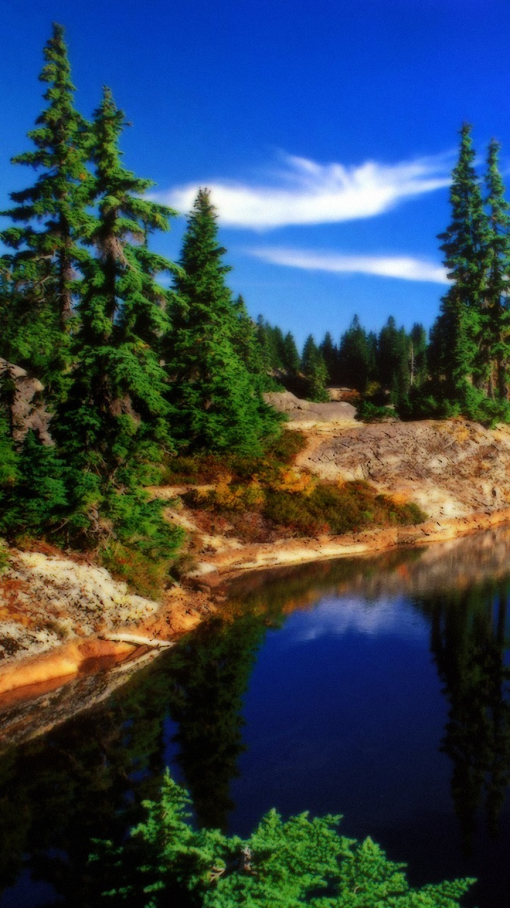 Обои природа, отражение, дикая местность, вода, озеро в разрешении 720x1280