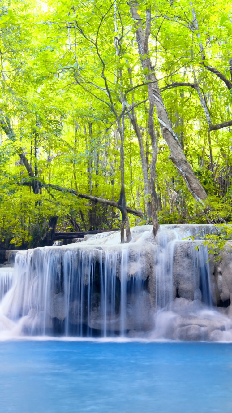 Обои водопад, природа, водоем, гидроресурсы, природный заповедник в разрешении 750x1334