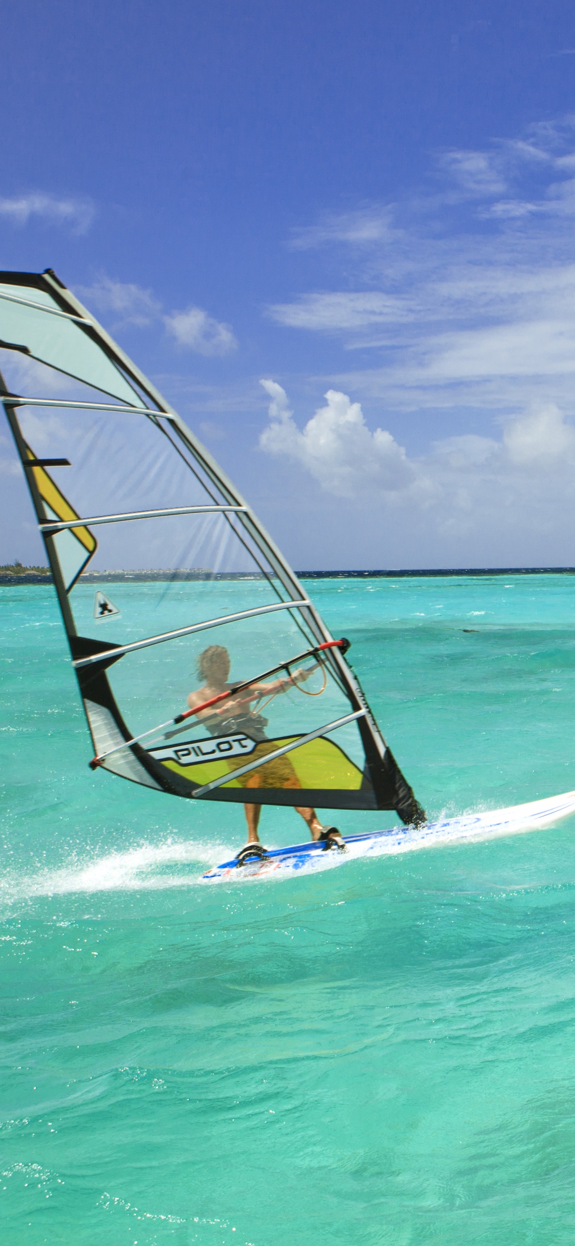 Обои виндсерфинг, серфинг, море, ветер, отдых в разрешении 1125x2436