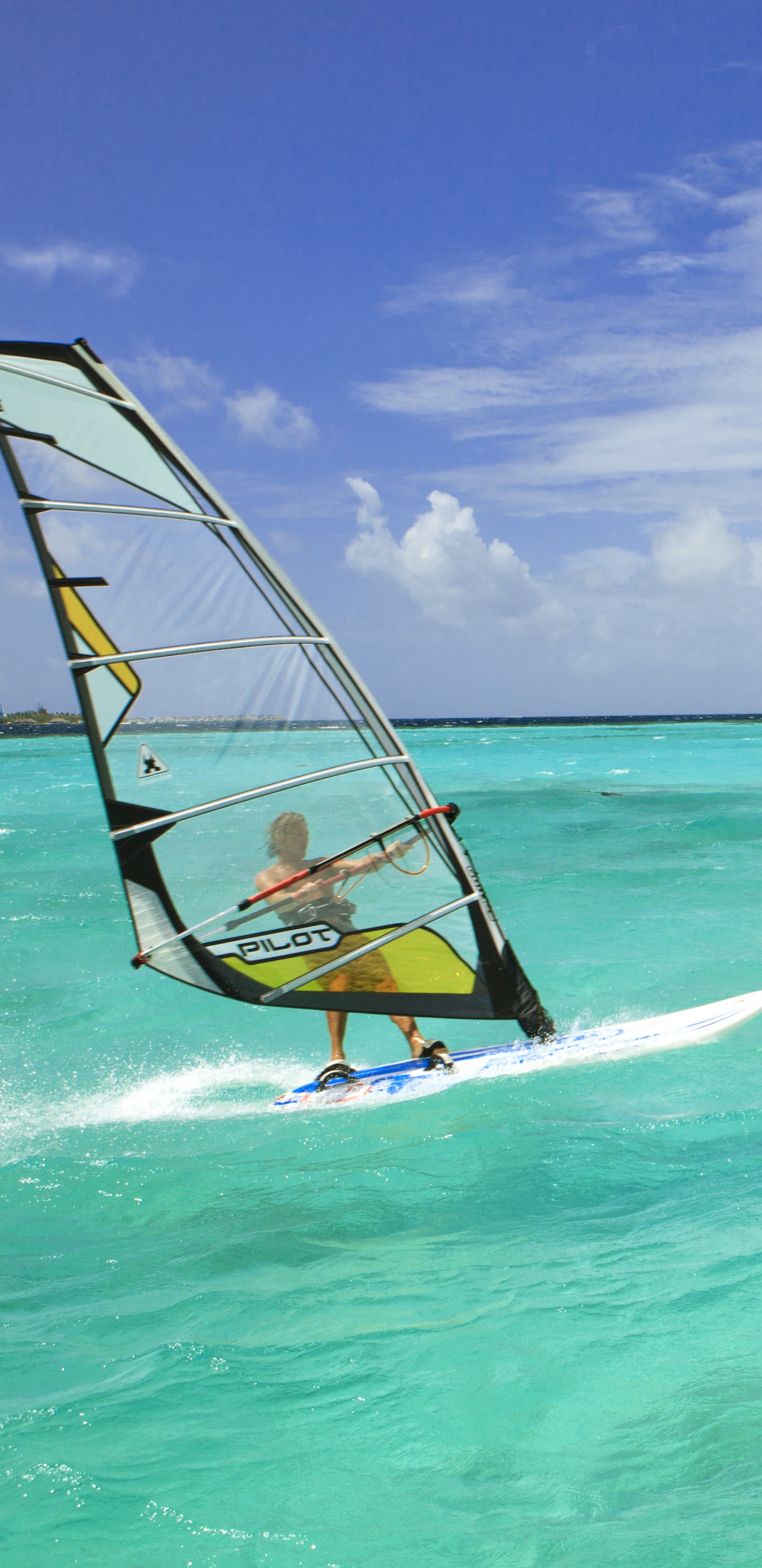 Обои виндсерфинг, серфинг, море, ветер, отдых в разрешении 1440x2960