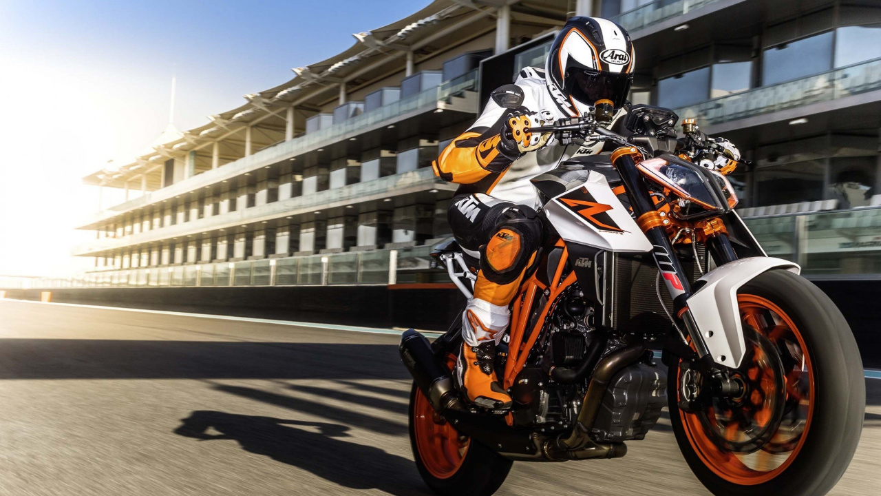 Обои КТМ супер Дюк, КТМ, мотоцикл, мотоспорт, супербайк в разрешении 1280x720