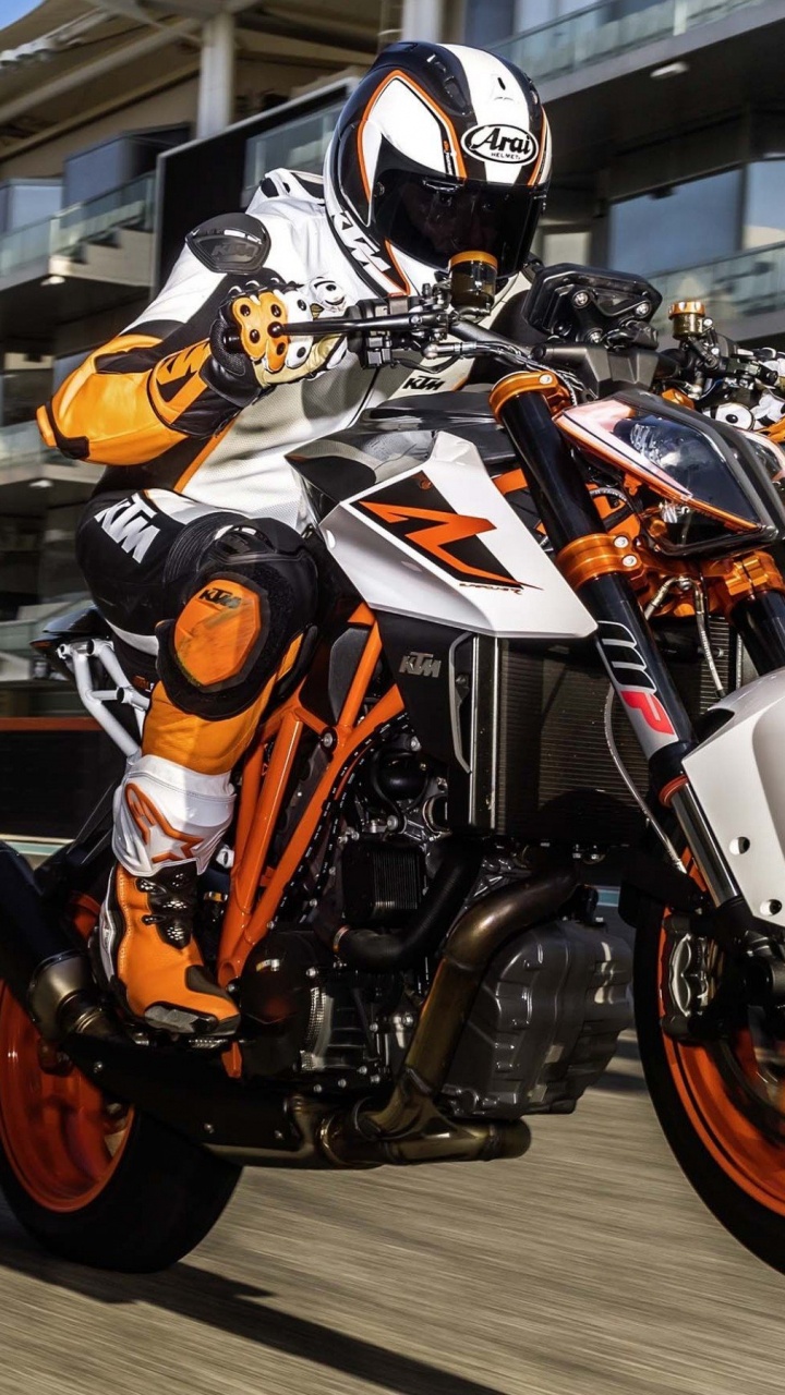 Обои КТМ супер Дюк, КТМ, мотоцикл, мотоспорт, супербайк в разрешении 720x1280