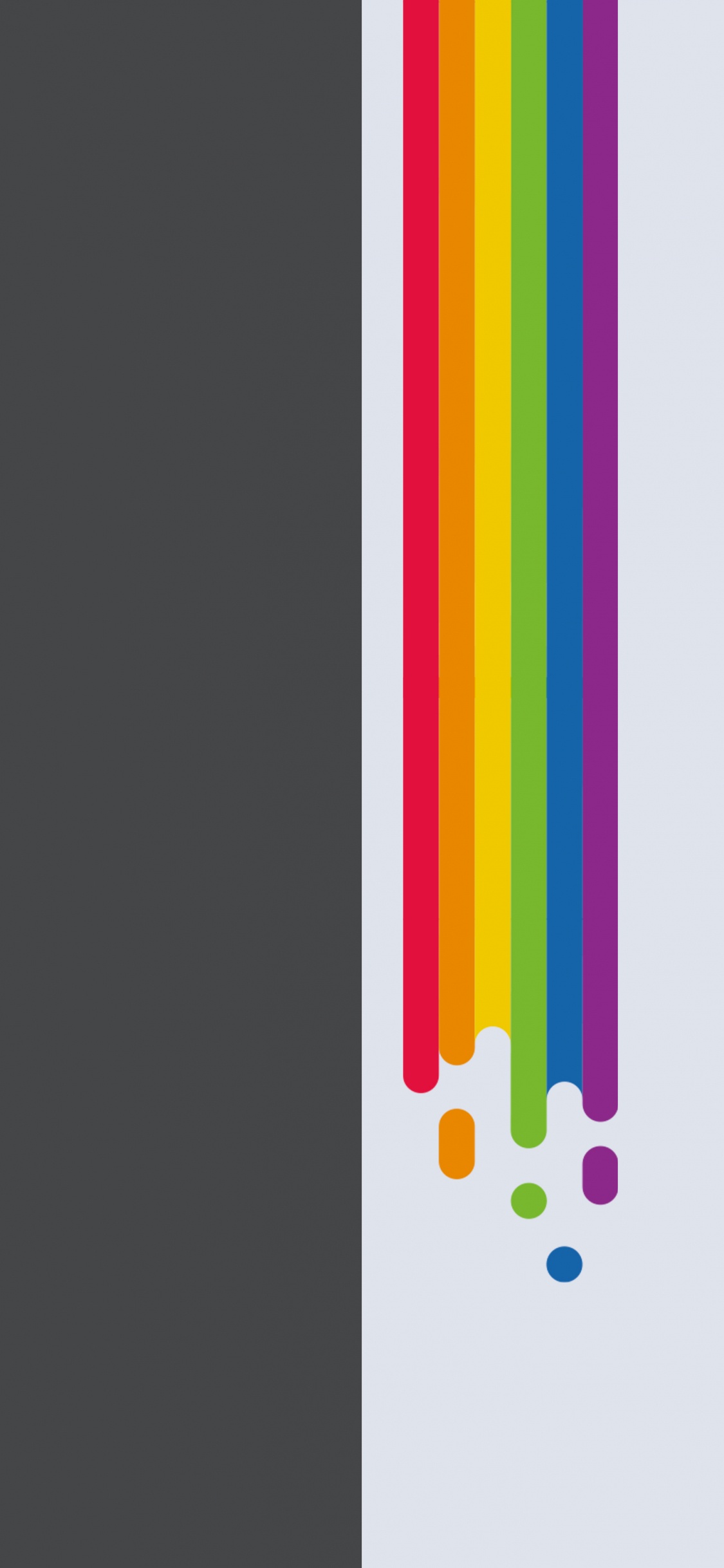 Обои двойное пространство, ios, iOS 14, красочность, пурпур в разрешении 1125x2436