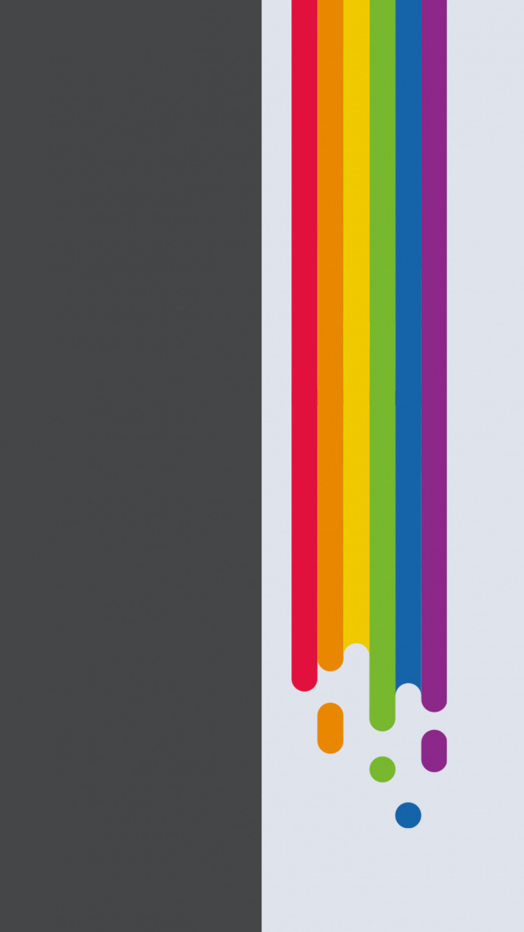 Обои двойное пространство, ios, iOS 14, красочность, пурпур в разрешении 750x1334