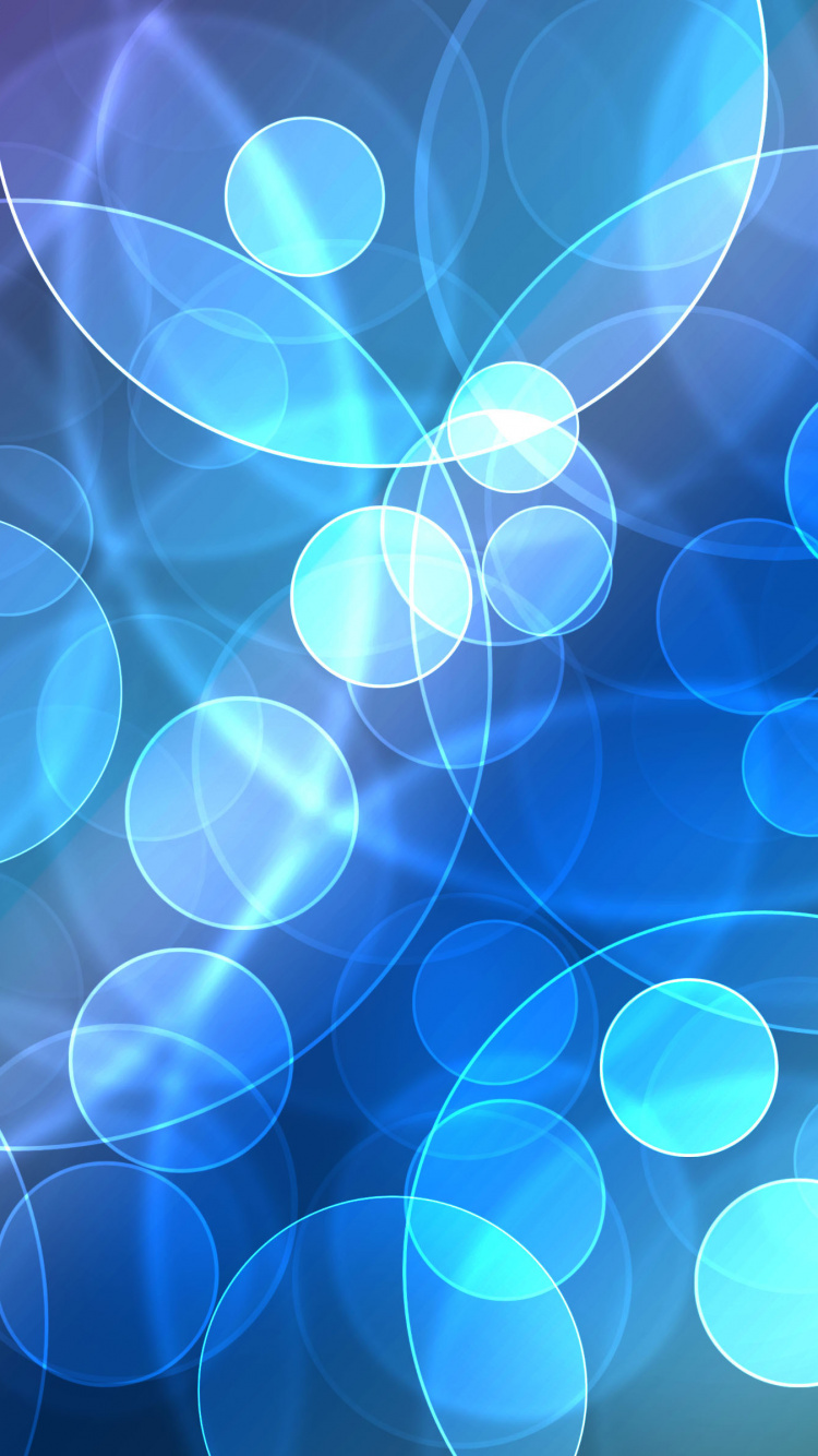 Обои круг, синий, свет, линия, электрик в разрешении 750x1334