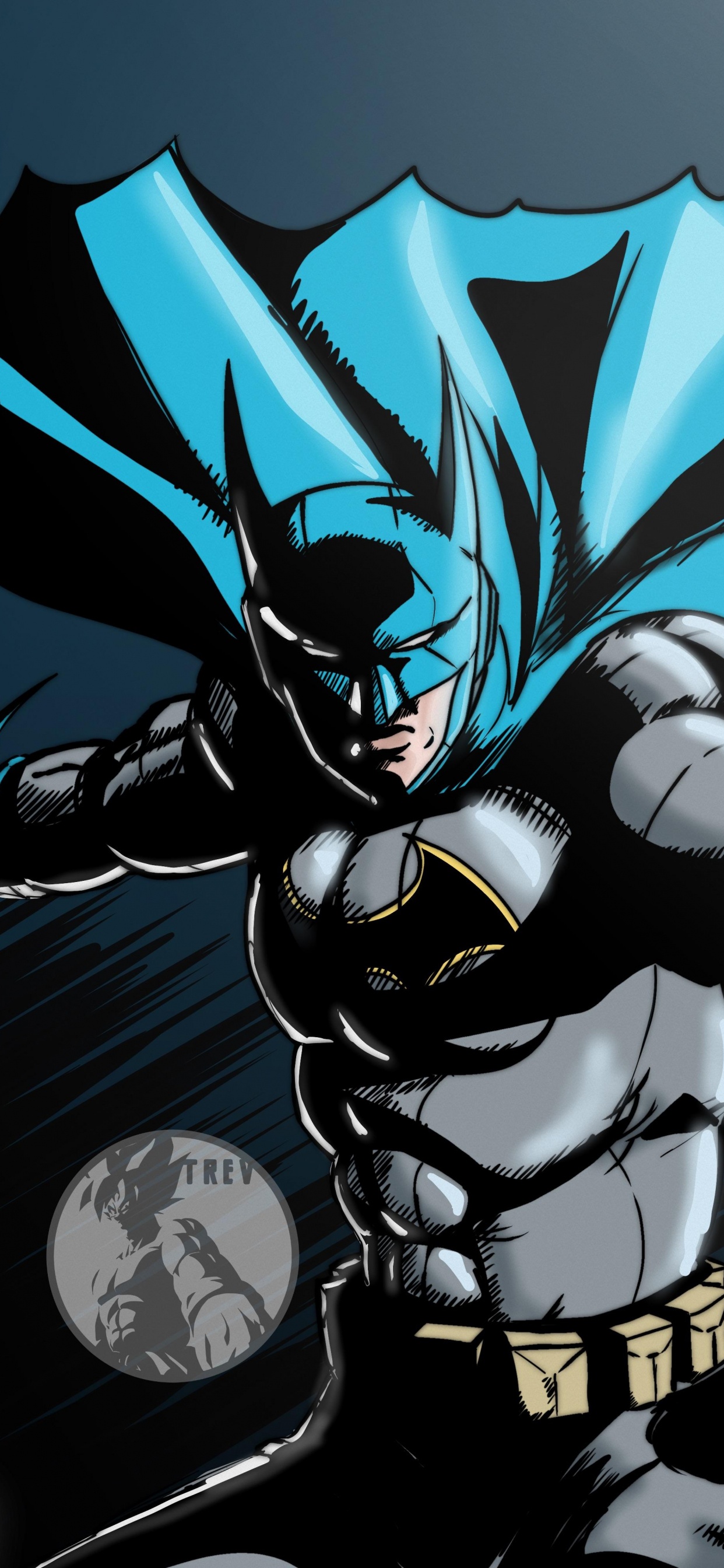 Обои арт, Бэтмен, иллюстрация, цифровое искусство, графический дизайн в разрешении 1242x2688