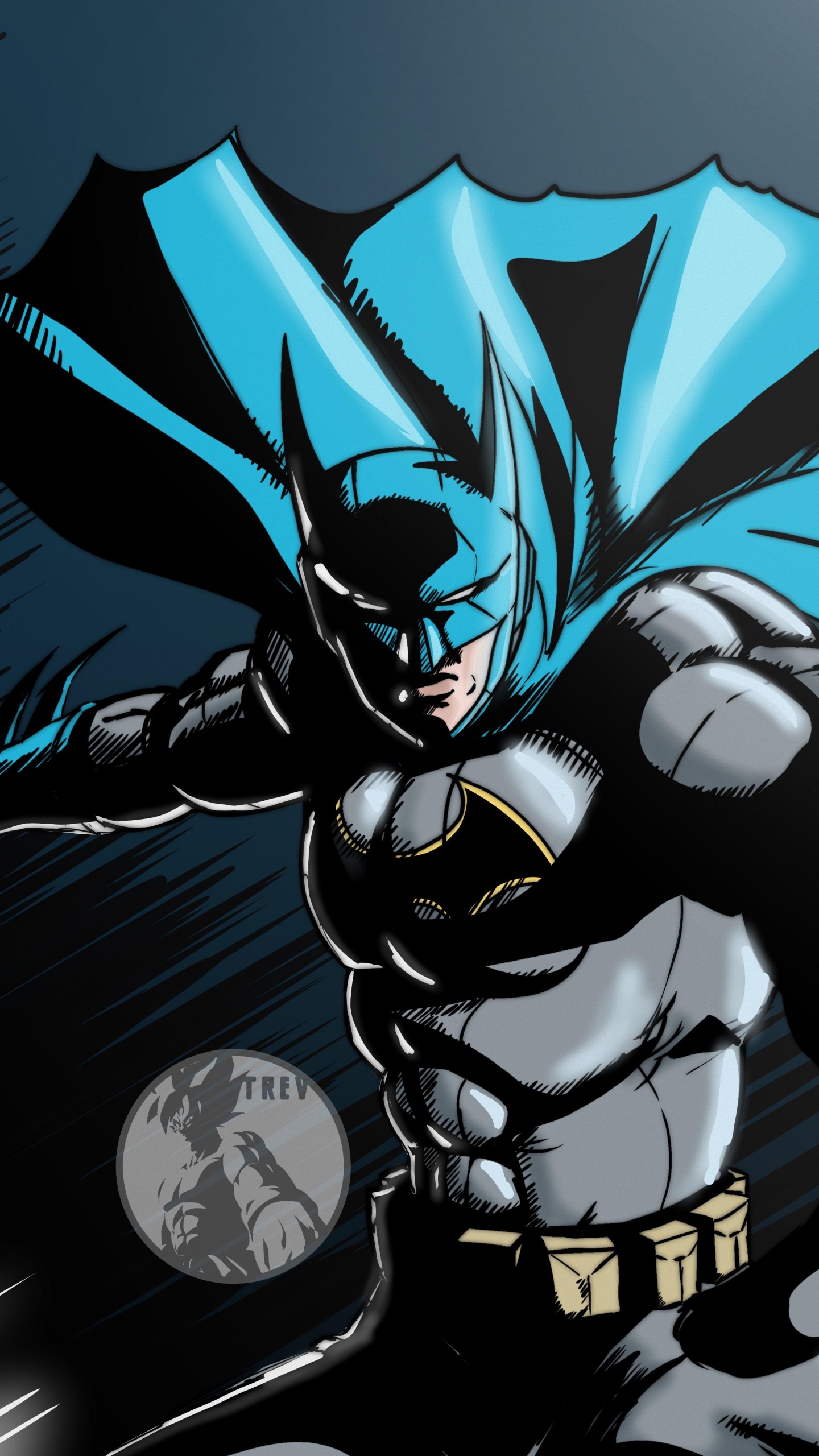 Обои арт, Бэтмен, иллюстрация, цифровое искусство, графический дизайн в разрешении 1440x2560