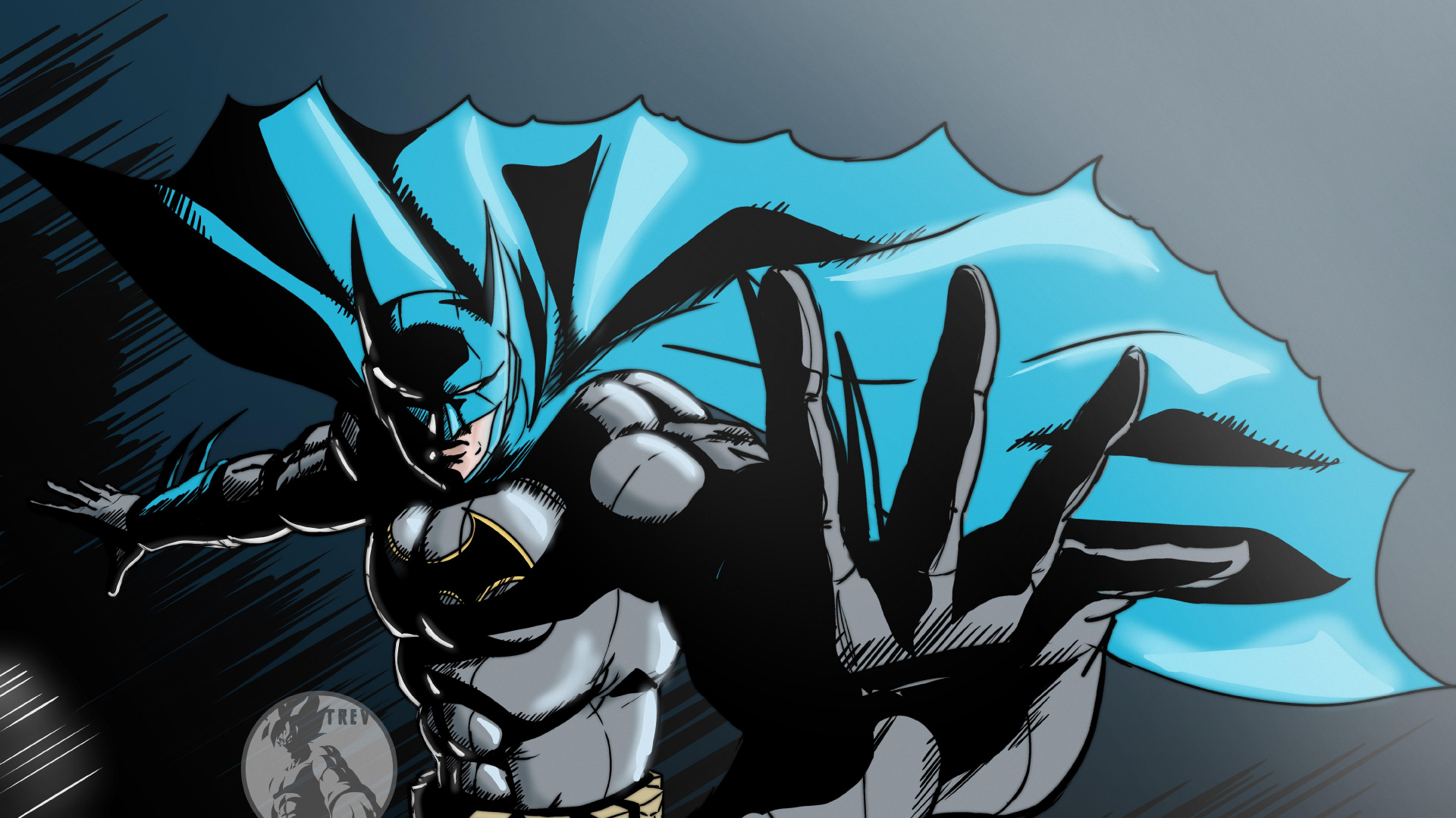 Обои арт, Бэтмен, иллюстрация, цифровое искусство, графический дизайн в разрешении 1920x1080