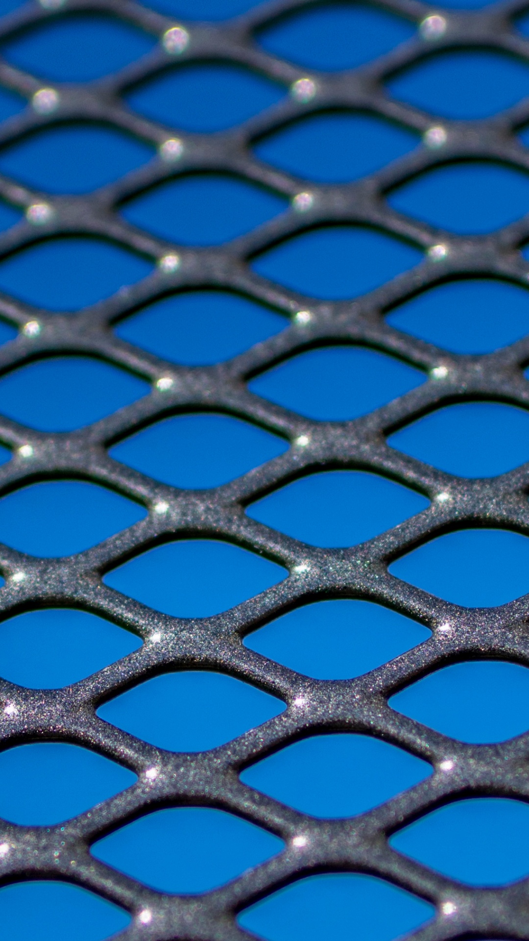 Обои металл, текстура, орнамент, синий, ячейка в разрешении 1080x1920