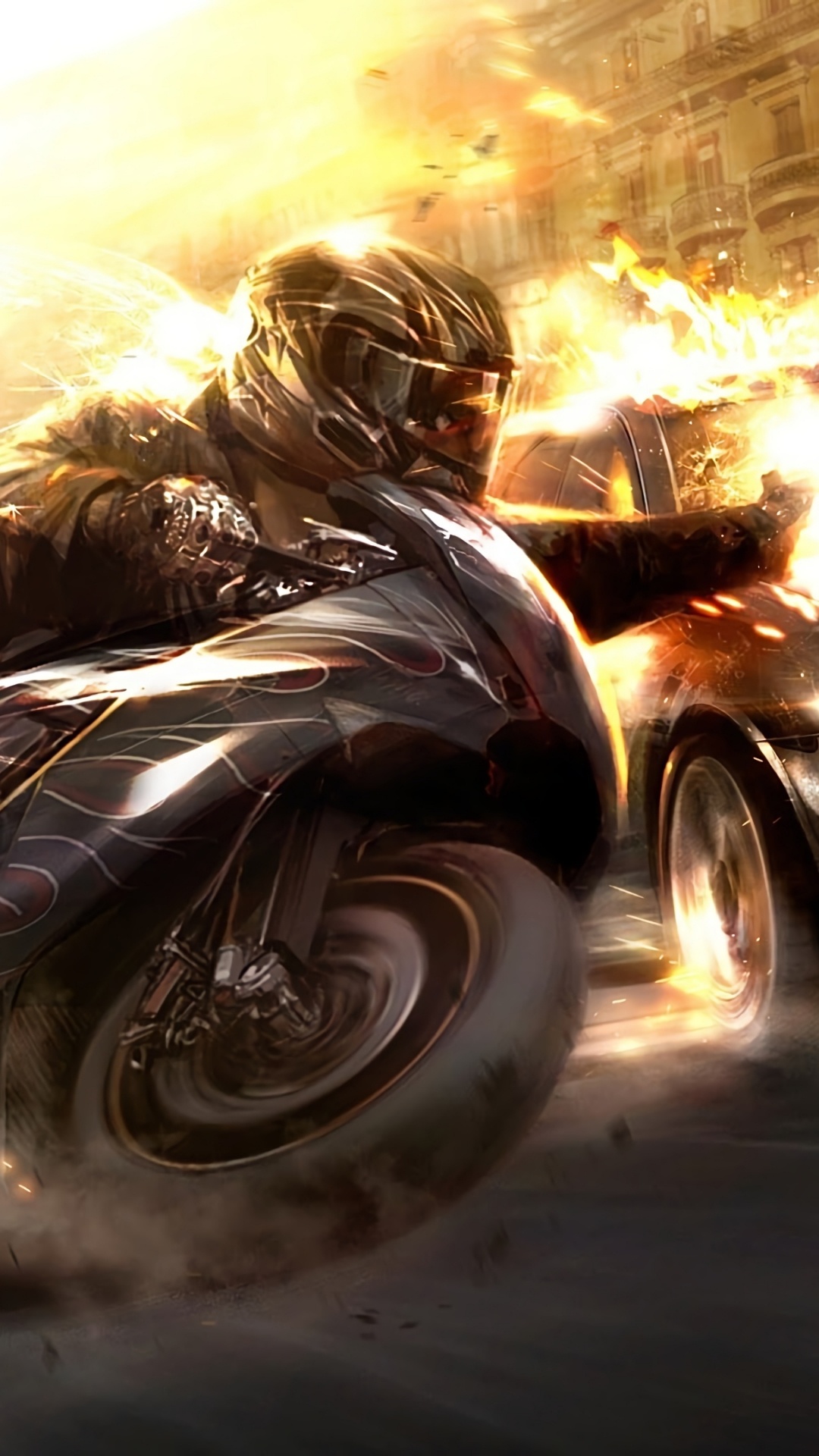 Обои мотоцикл, видеоигра, вымышленный персонаж, гонки видео игры, авто в разрешении 1080x1920