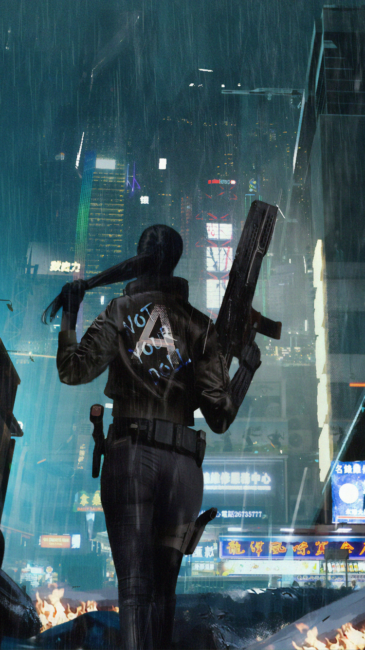 Обои Киберпанк, Киберпанк 2077, дней, шутер, здание в разрешении 750x1334