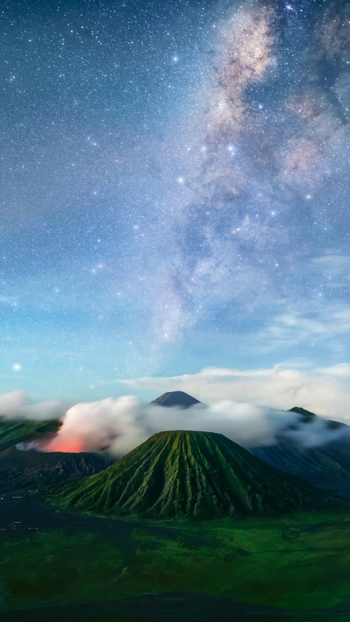 Обои Гора Бромо, вулкан, природа, атмосфера, гора в разрешении 720x1280