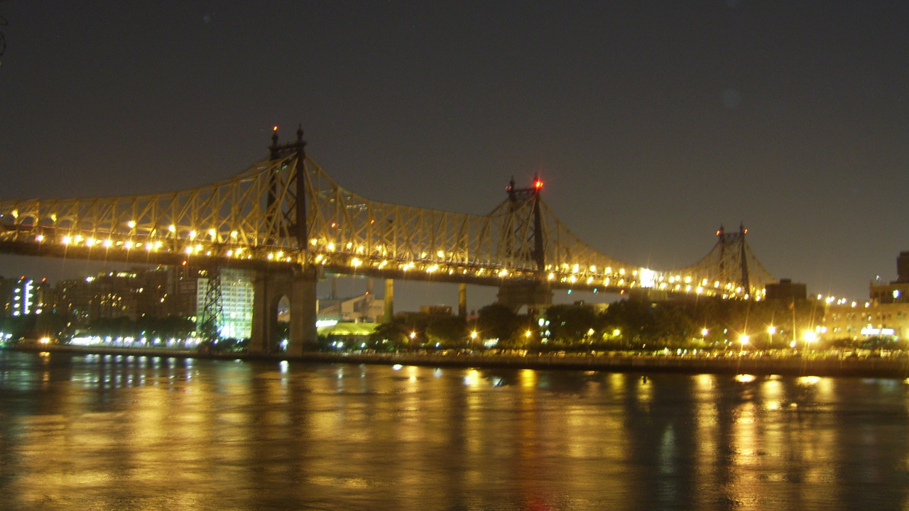 Обои мост, достопримечательность, ночь, ориентир, город в разрешении 1280x720