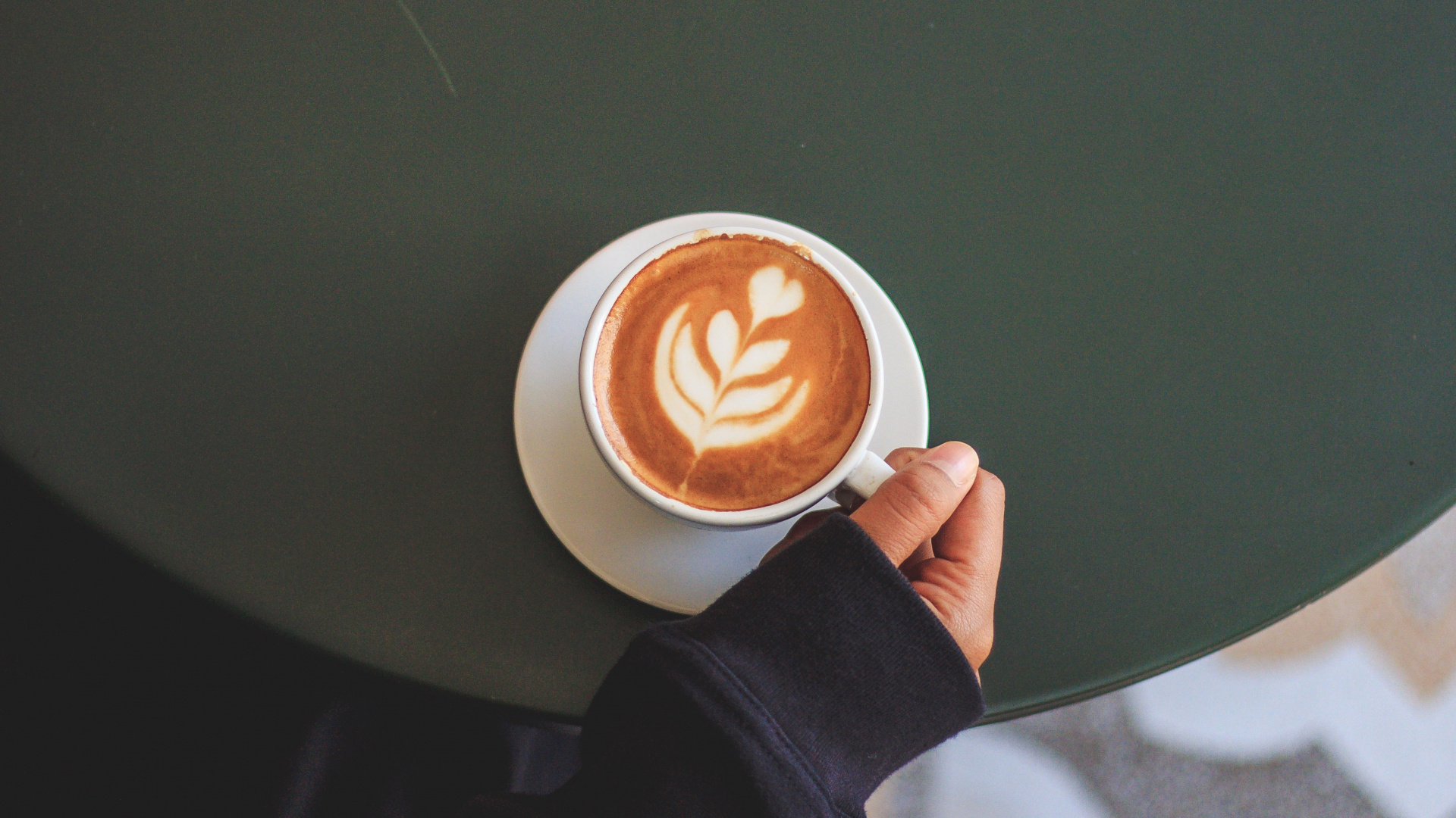 Обои кофе, латте, кофейная чашка, плоские белые, кафешка макиато в разрешении 1920x1080