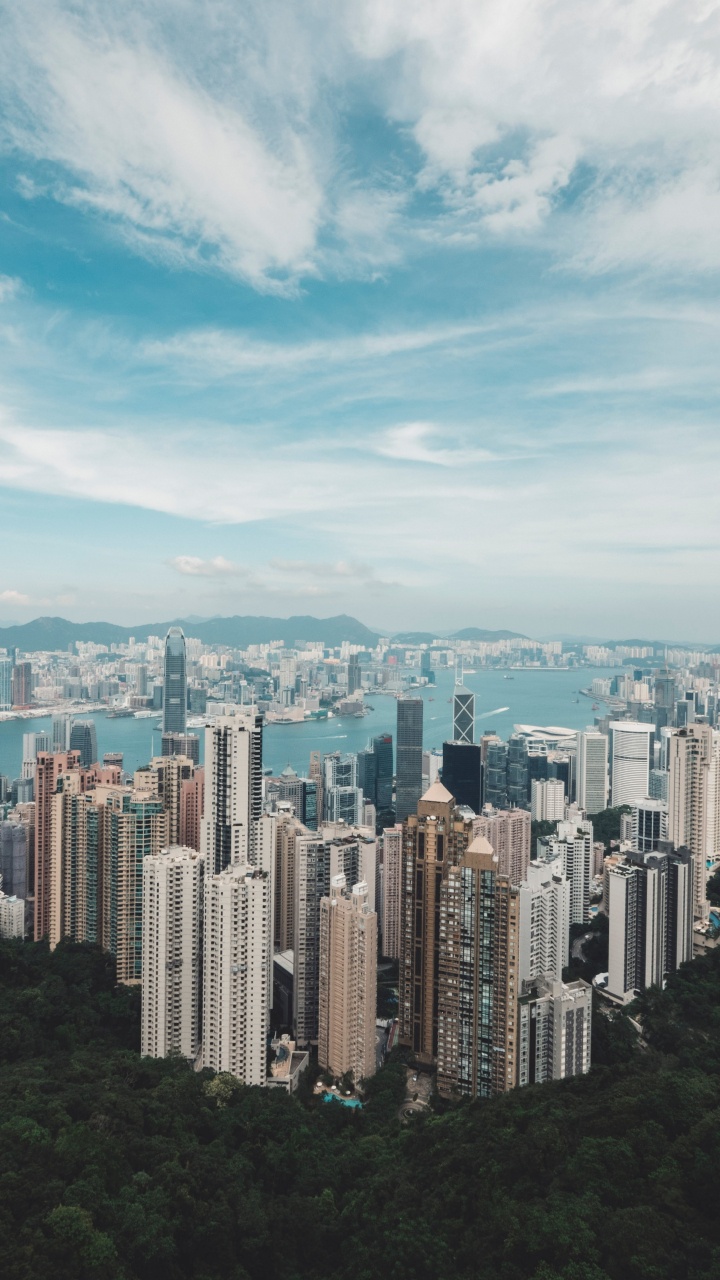 Обои Гонконг, дневное время, городской район, городской пейзаж, город в разрешении 720x1280