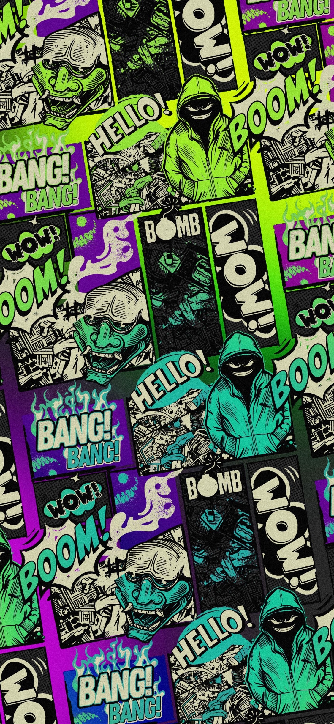 Обои комикс, дизайн, висгун - социальная сеть, графический дизайн, графика в разрешении 1125x2436