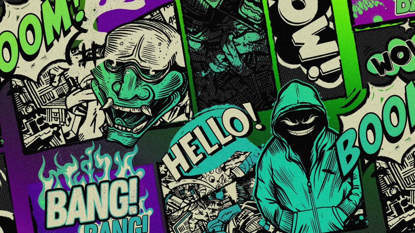 Обои комикс, дизайн, висгун - социальная сеть, графический дизайн, графика в разрешении 1366x768