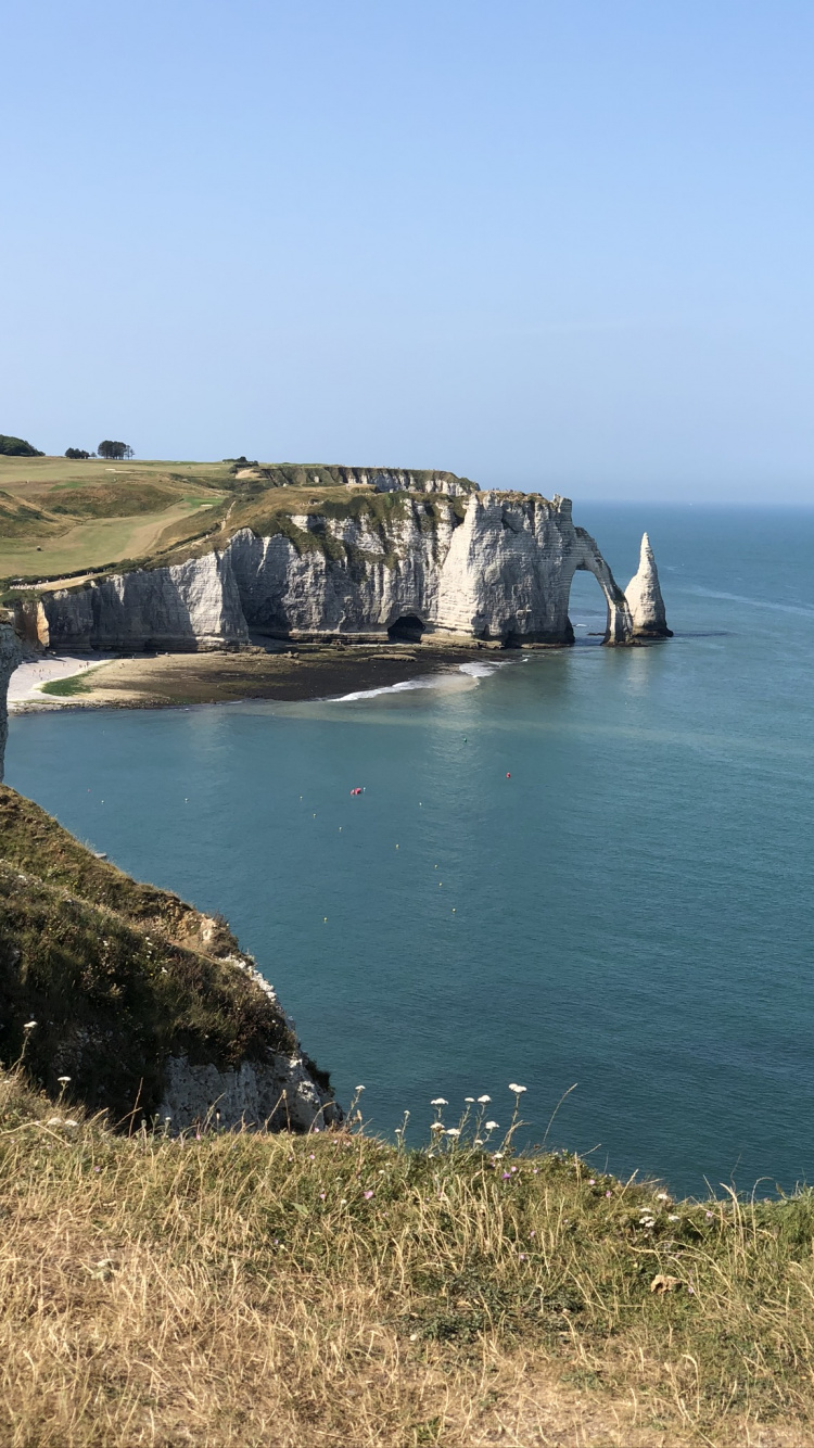 Обои Авальская скала, мыс, водоем, природа, растительность в разрешении 750x1334