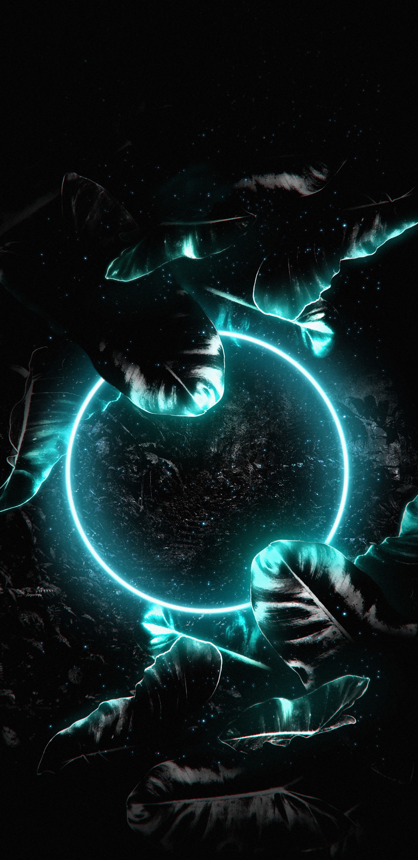 Обои капкат, арт, электрик, космос, темнота в разрешении 1440x2960