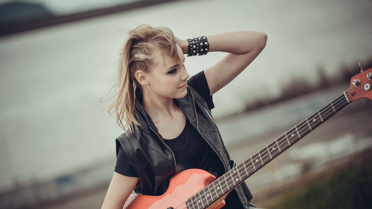 Обои гитара, гитарист, музыкальный инструмент, музыкант, щипковые струнные инструменты в разрешении 1280x720