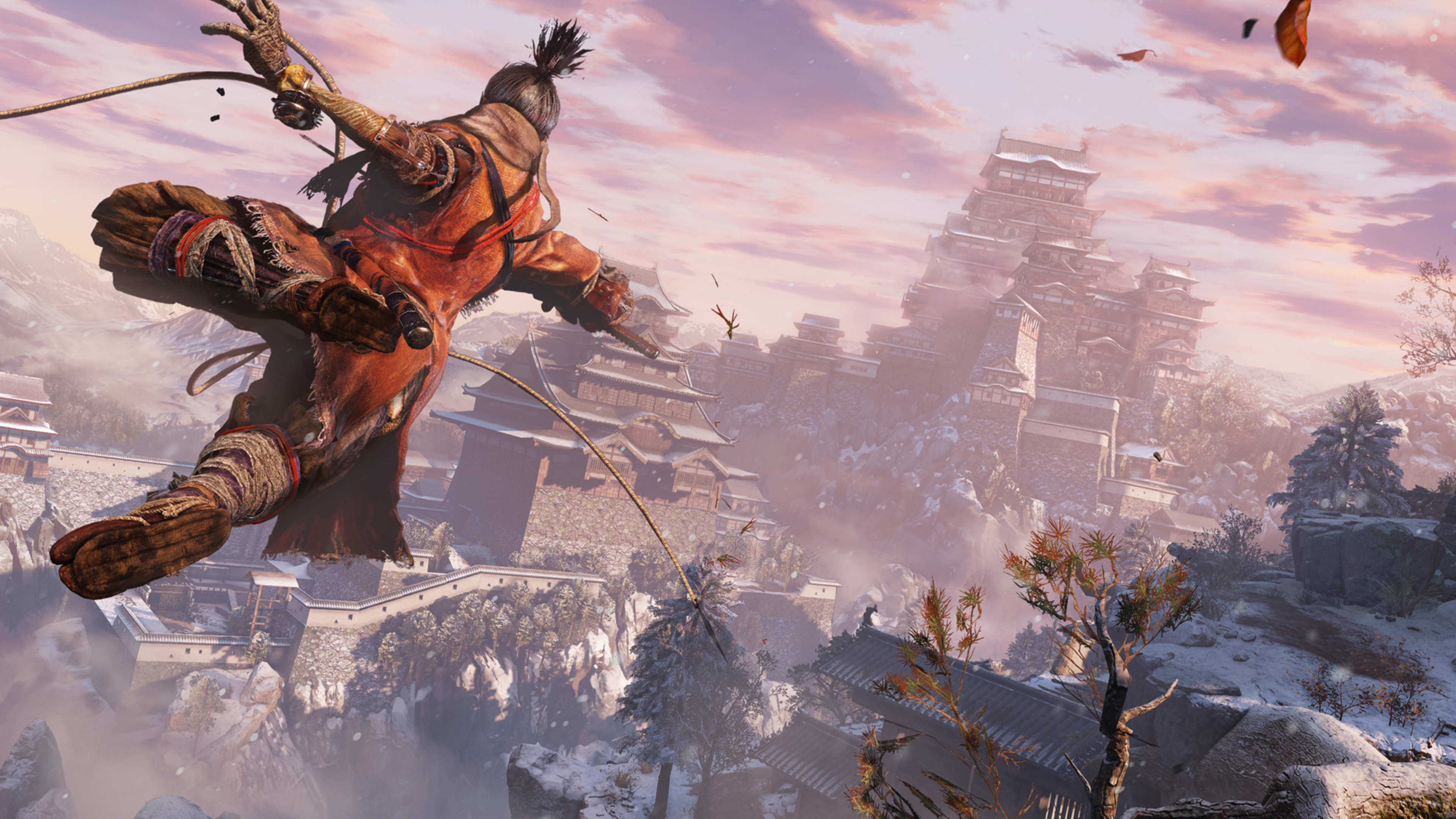 Обои Sekiro: Shadows Die Twice, playstation 4, компьютерная игра, мифология, иллюстрация в разрешении 3840x2160
